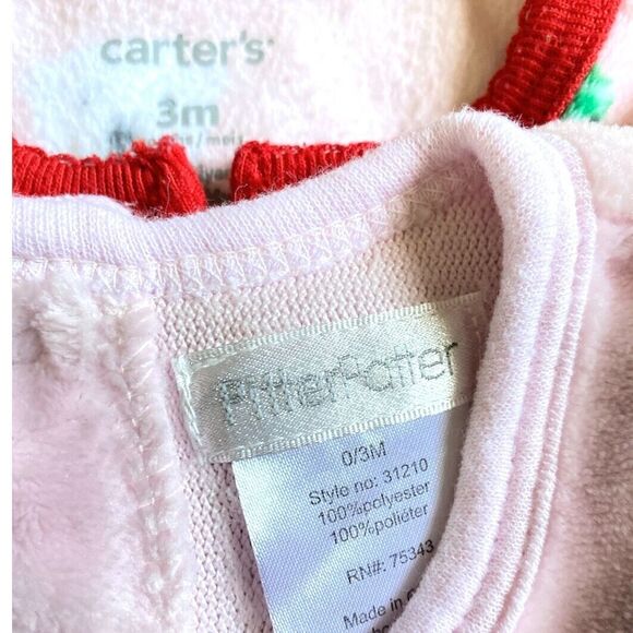 Infant Girl Sleepers Bodysuits 0-3 Months Lot of 2 Long Sleeve Soft Warm Pajamas - Picture 3 of 4